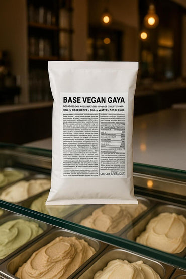 Base Gaya Vegan di SaporePuro, preparato pronto all'uso per gelato vegano, con texture cremosa e naturale.