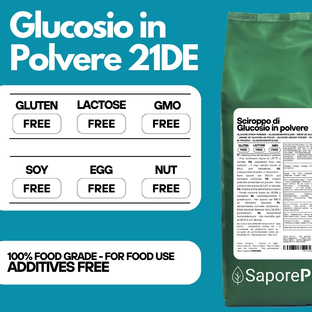 Sciroppo di glucosio in polvere 21DE - 1,5 kg - SaporePuro