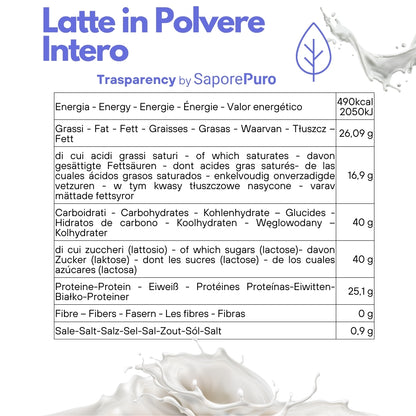 Latte Intero in Polvere - 1Kg - Latte Origine U.E.