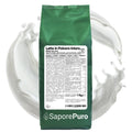 Latte intero in polvere SaporePuro, prodotto U.E., mostra una confezione di latte in polvere con etichetta e dettagli sul packaging