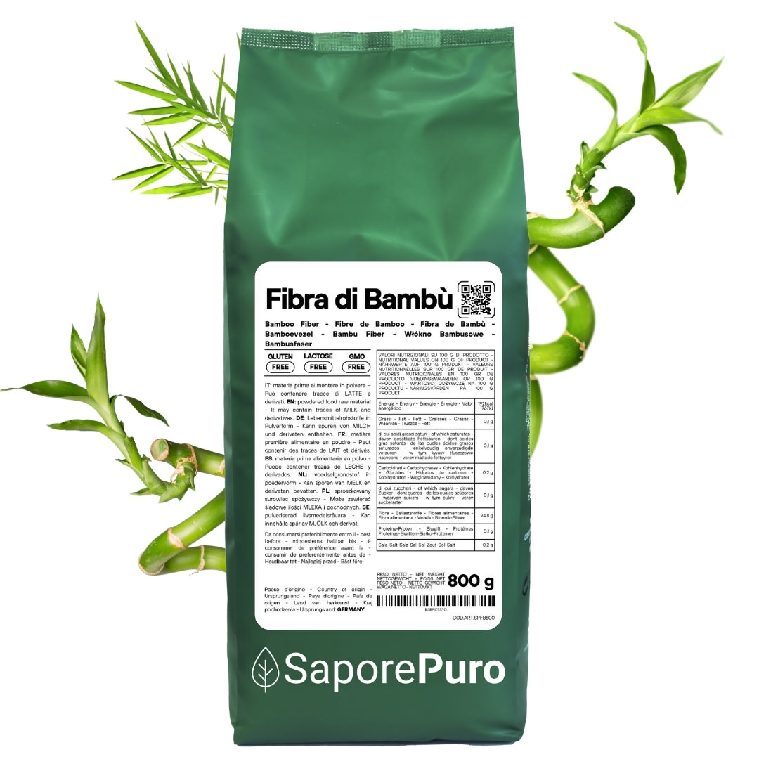 Fibra di Bambù - Fibra Naturale - Origine Germania - Ideale per prodotti caseari, prodotti da forno e gelati - SaporePuro