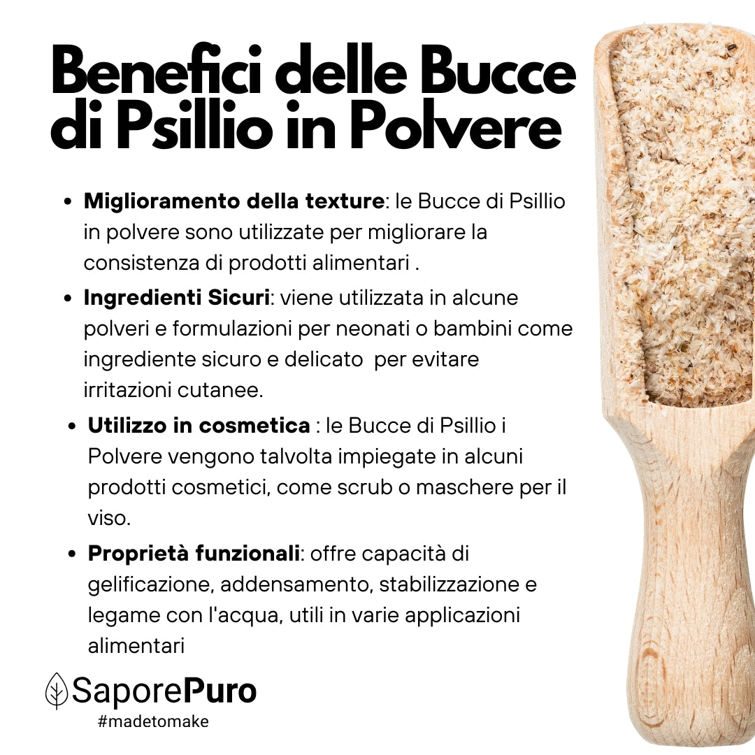 Bucce di Psillio in Polvere -Fibra di Psillio - 500gr - SaporePuro