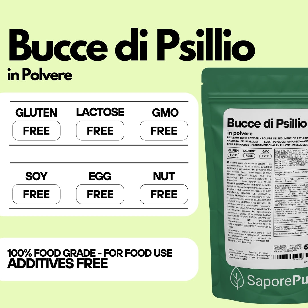 Bucce di Psillio in Polvere -Fibra di Psillio - 500gr - SaporePuro
