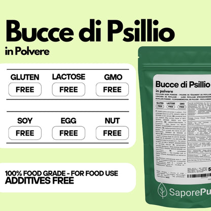 Bucce di Psillio in Polvere -Fibra di Psillio - 500gr - SaporePuro
