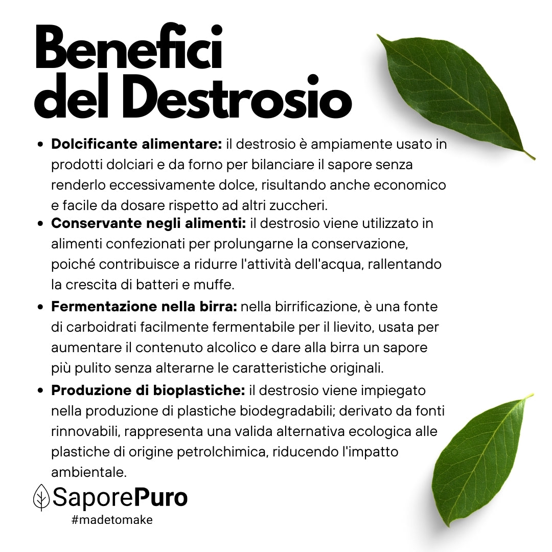 Dextrose - Sucre pour crème glacée, énergie rapide - SaporePuro