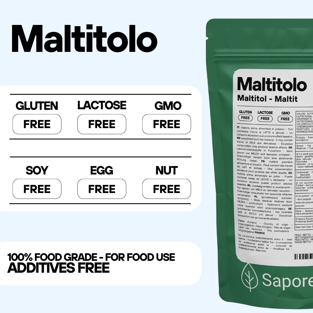 Maltitolo in polvere - 500gr - Confezionato in Italia - SaporePuro