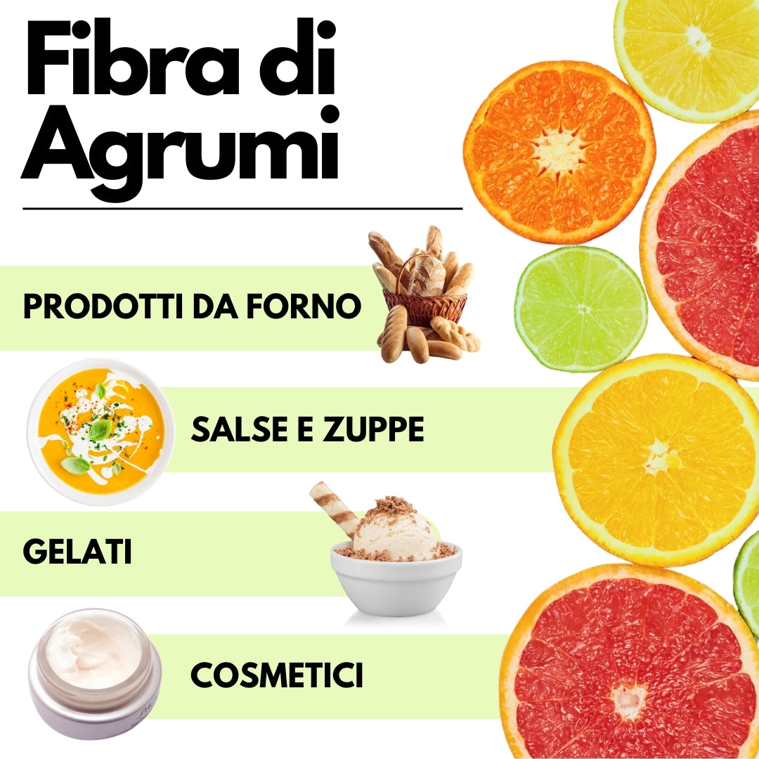 Fibra di Agrumi - Addensante Clean Label per Gelato senza "E" - Ex Fibra di Limone