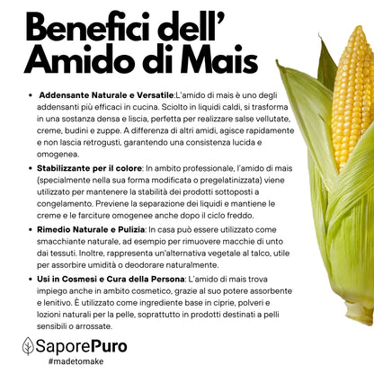 Amido di mais Nativo - Addensante potente, naturale e funzionale- Gluten Free