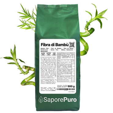 Fibra di bambù naturale SaporePuro, ingrediente per prodotti caseari, da forno e gelati, proveniente dalla Germania.