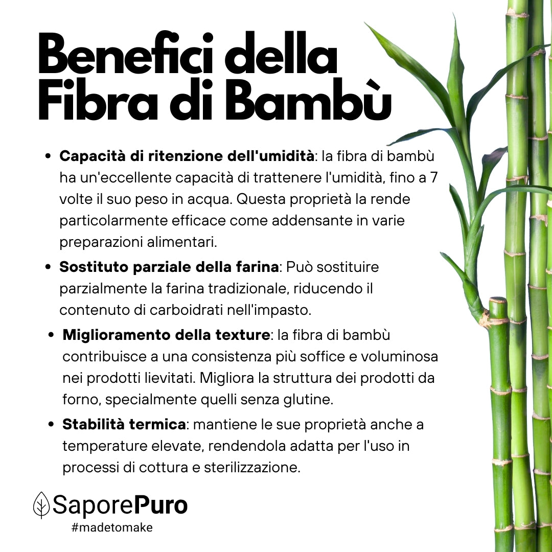 Fibra di Bambù - Fibra Naturale - Origine Germania - Ideale per prodotti caseari, prodotti da forno e gelati - SaporePuro