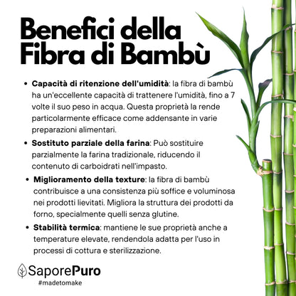 Fibra di Bambù - Fibra Naturale - Origine Germania - Ideale per prodotti caseari, prodotti da forno e gelati - SaporePuro