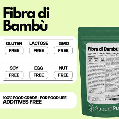 Fibra di Bambù - Fibra Naturale - Origine Germania - Ideale per prodotti caseari, prodotti da forno e gelati - SaporePuro