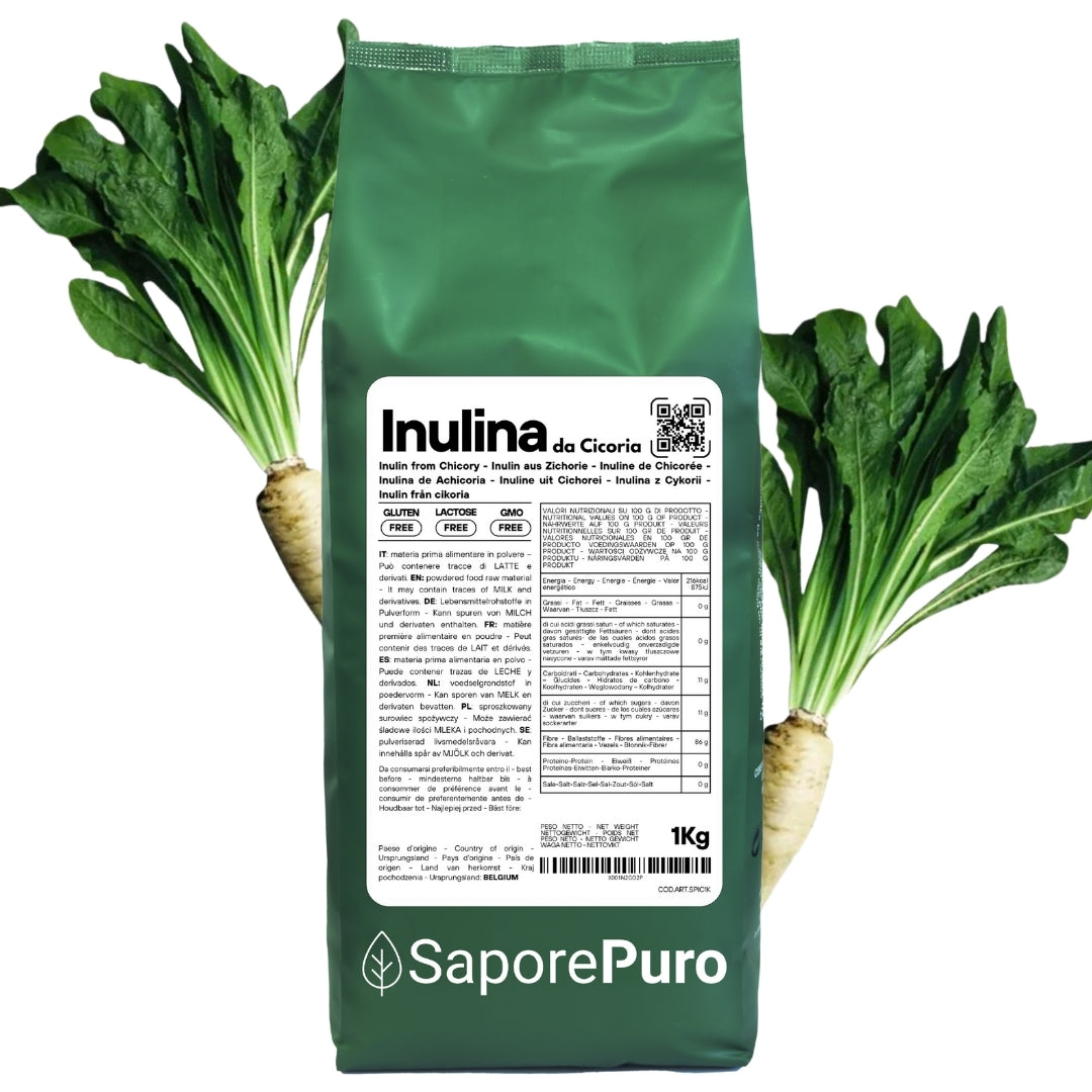 Inulina in polvere pura - Origine Europa - A catena corta - SaporePuro