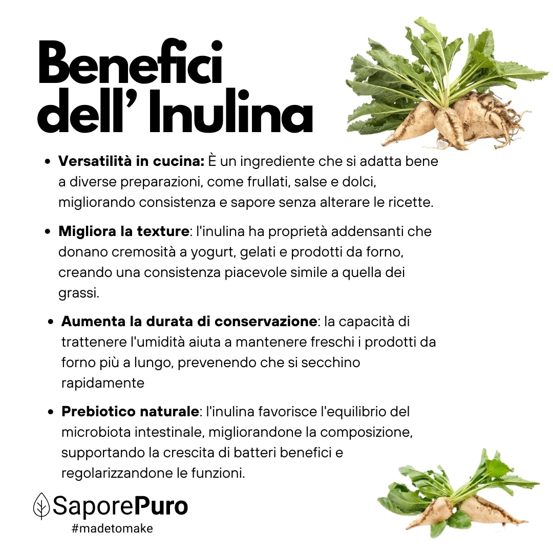 Inulina in polvere pura - Origine Europa - A catena corta - SaporePuro