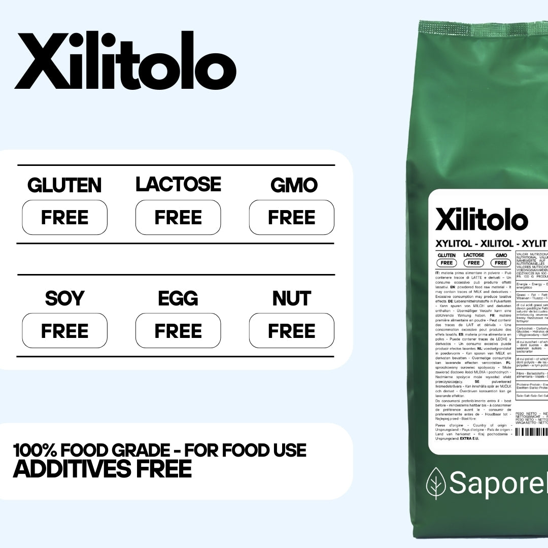 Xilitolo da Betulla - 1kg - Dolcificante Naturale con meno Calorie