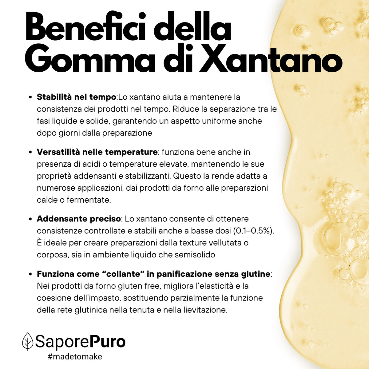 Gomma di Xantano E415 di SaporePuro, confezionata in Italia, visibile in questa immagine.