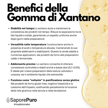 Gomma di Xantano E415 di SaporePuro, confezionata in Italia, visibile in questa immagine.