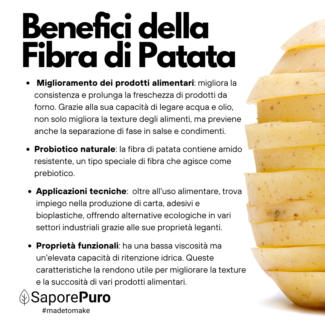 Fibra di Patata - 1kg - Gluten Free - Origine Belgio- ideale per panificazione e prodotti da forno