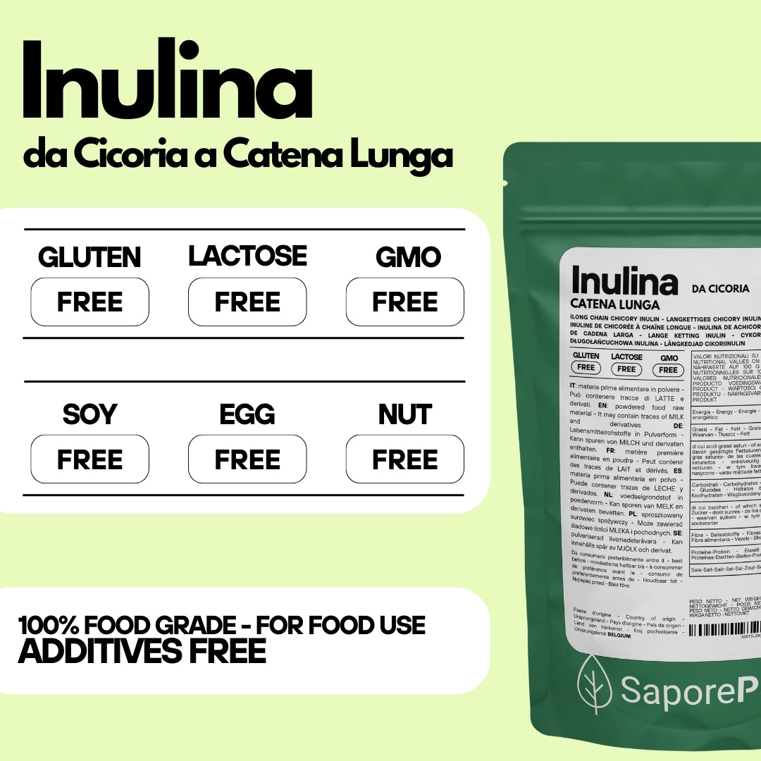 Inulina a catena lunga in polvere pura - 250gr - Origine Europa