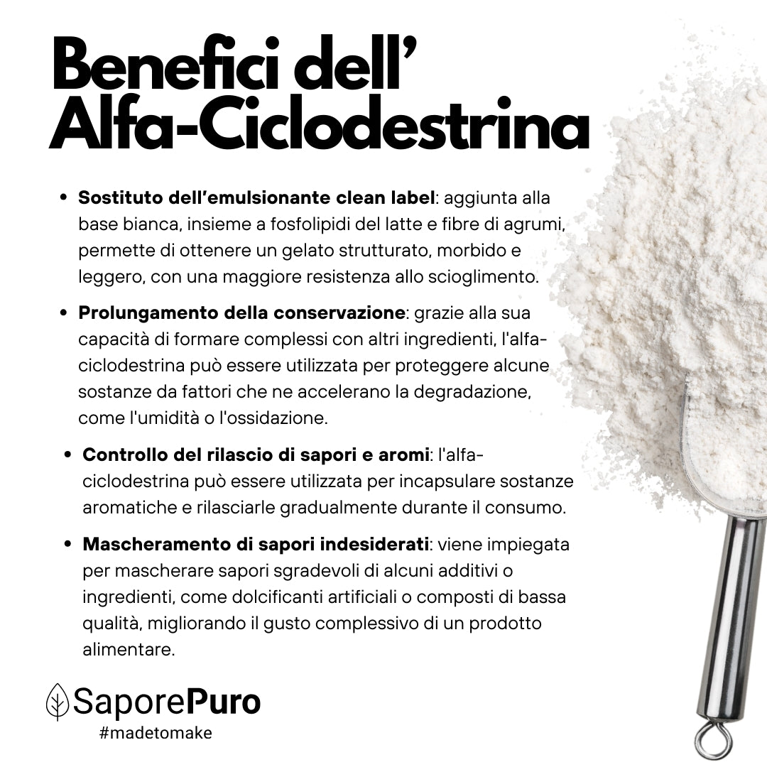 Alfaciclodestrina - Ciclodestrina - L'Innovazione nel Mondo del Gelato Clean Label - SaporePuro