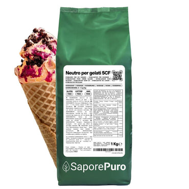 Stabilizzante Neutro per gelato 5CF di SaporePuro, ingrediente naturale per gelati fatti in Italia, adatto a caldo e freddo.