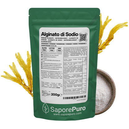 Alginato di Sodio - Sferificazione Molecolare - Gelificante Naturale E401