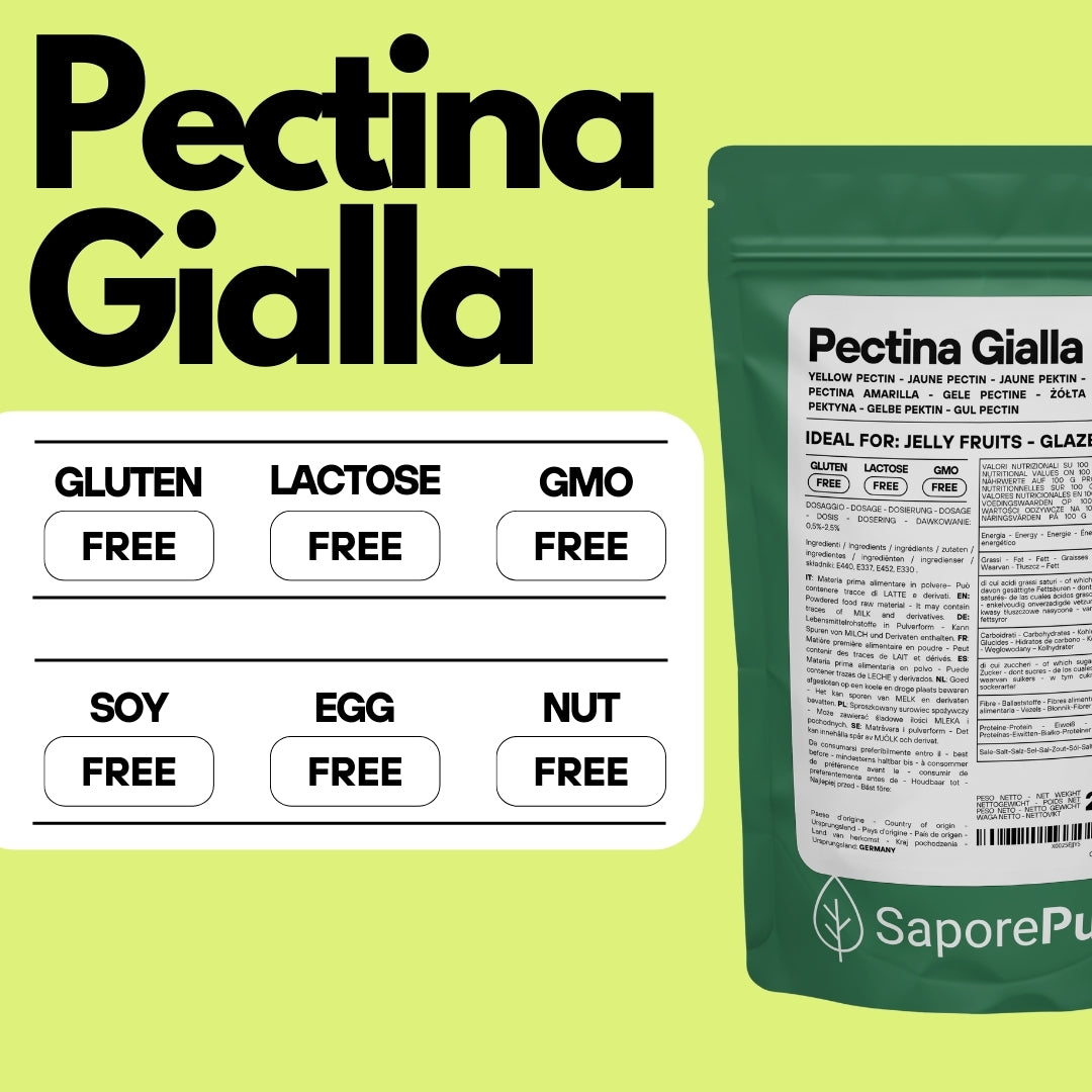 Pectina Gialla (Jaune) SaporePuro - Gelatine di Frutta, Marmellate, Gel Spessi
