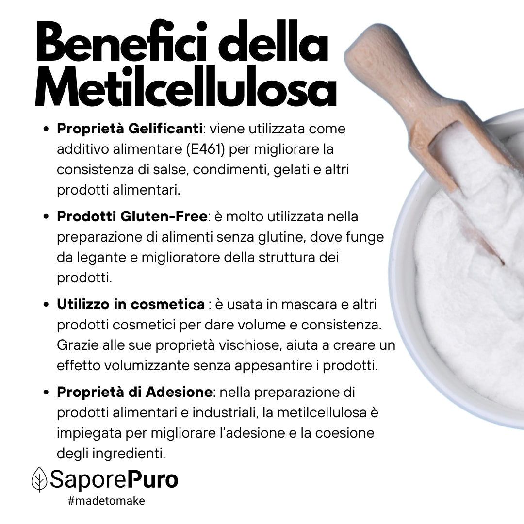 Metilcellulosa Alimentare SaporePuro - Addensante e Gelificante