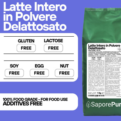 Lait entier en poudre DÉLATTOSÉ - Lait en poudre sans lactose pour glaces et cuisine.