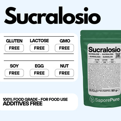 SaporePuro Sucralosio Puro in Polvere – Dolcificante Senza Calorie – Gluten Free – Ideale per Dolci, Bevande e Preparazioni Alimentari - SaporePuro