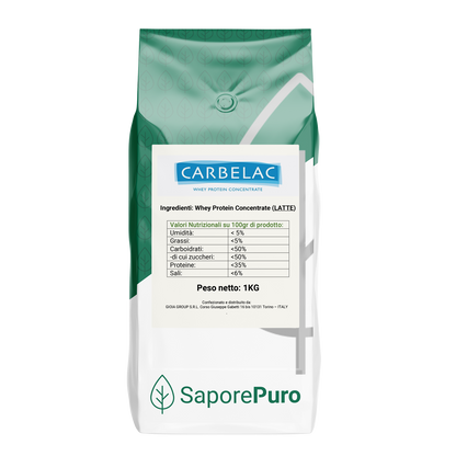 CARBELAC 3213 -  Proteine Whey del Latte WPC -  35% di parte proteica - 1kg - SaporePuro