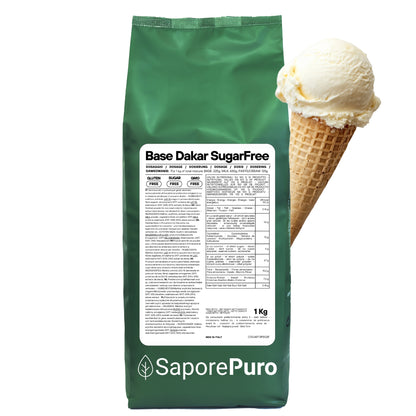 Base Dakar SugarFree - 1Kg - Base per Gelato senza zucchero saccarosio a basso indice glicemico