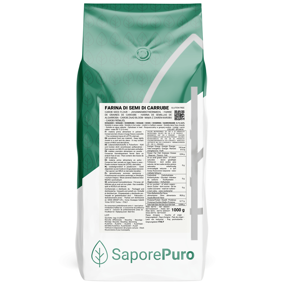 Farina di Semi di Carruba (E410) - 1kg - Origine ITALIA - SaporePuro