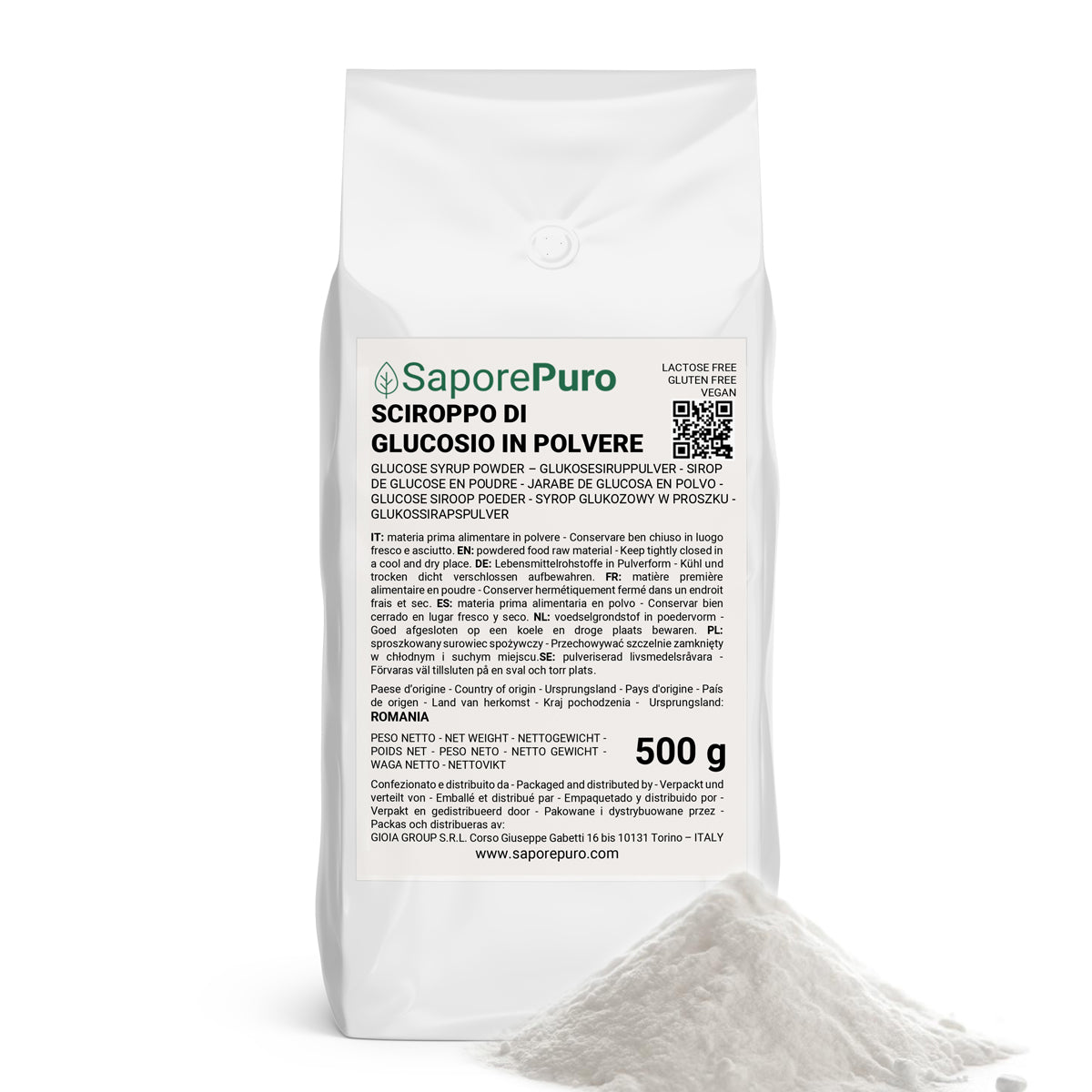Jarabe de glucosa en polvo 21DE - 500 g - SaporePuro