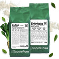 Kit benessere con 1kg di inulina a catena lunga e 1kg di eritritolo, fibra naturale di SaporePuro, ideale per la salute digestiva