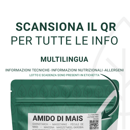Amido di mais Nativo - 200gr - Addensante potente, naturale e funzionale- Gluten Free - SaporePuro