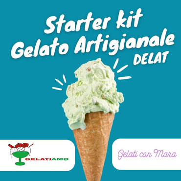 Kit starter per gelato SaporePuro di Gelatiamo e Mara, preparato per gelato fatto in casa, con ingredienti naturali e cremosi.