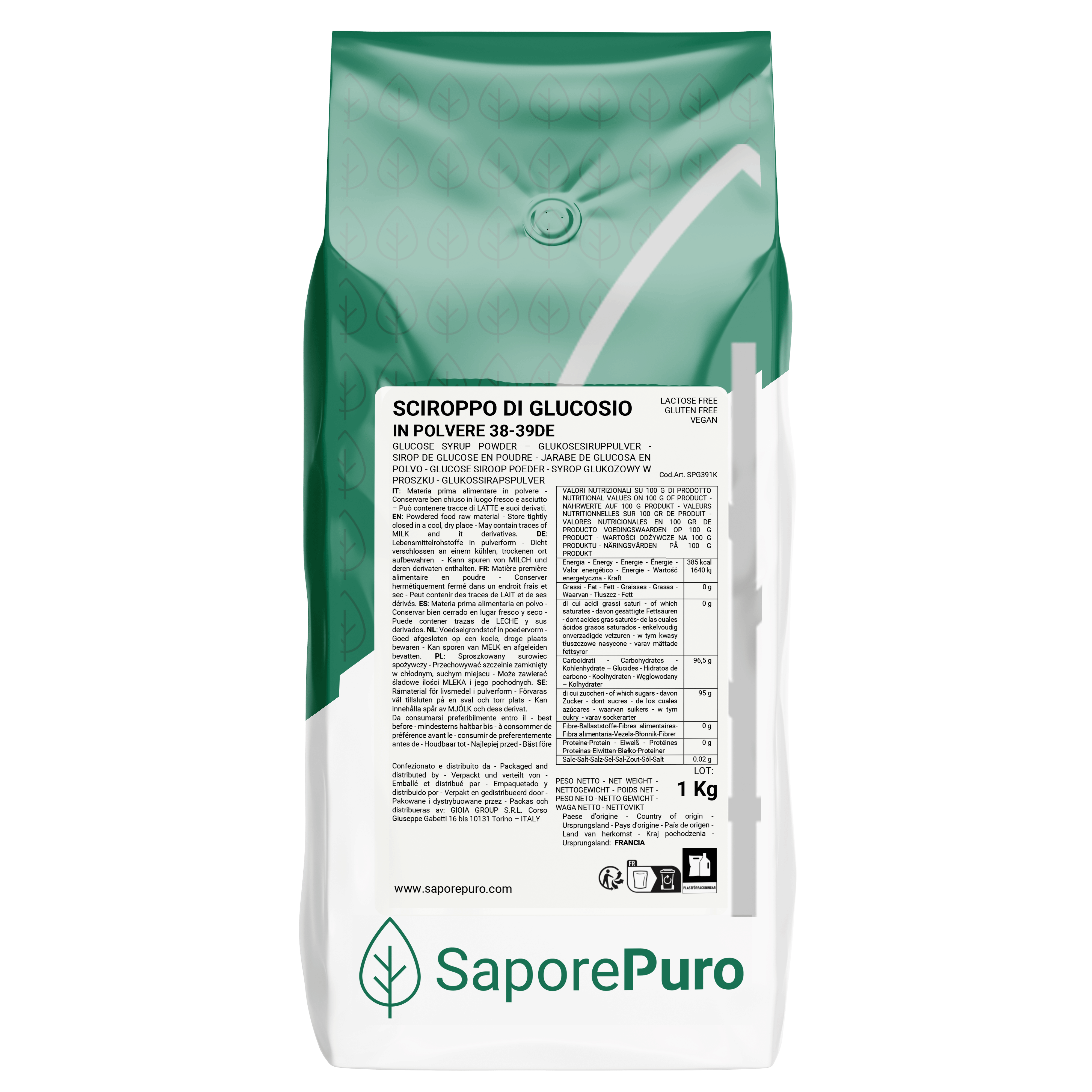 Sciroppo di glucosio in polvere 38-39DE - 1 kg - Made in France – SaporePuro