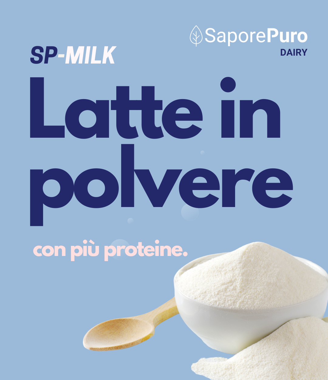 Latte Intero in Polvere con più Proteine Magro o Intero - sostituto del Latte in Polvere per Gelati, Pasticceria e altri uso - SP MILK