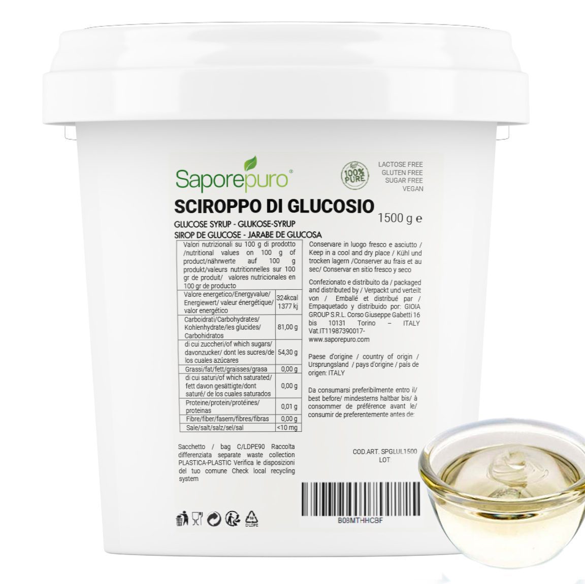 GLUCOSE SYRUPPY - 1,5kg - SAPOREPURE