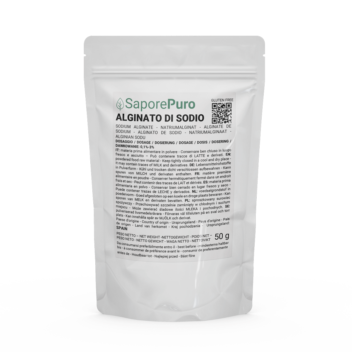 Alginato de sodio (E401) - 50gr - SaporePuro