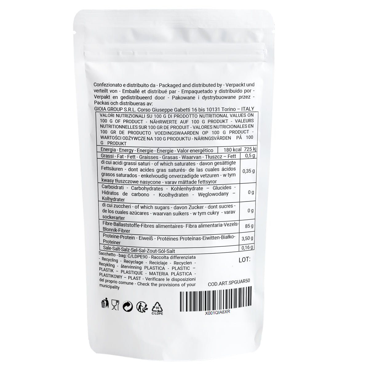 Farina di Semi di Guar (E412) - 50gr - Origine India - Confezionato in Italia - SaporePuro