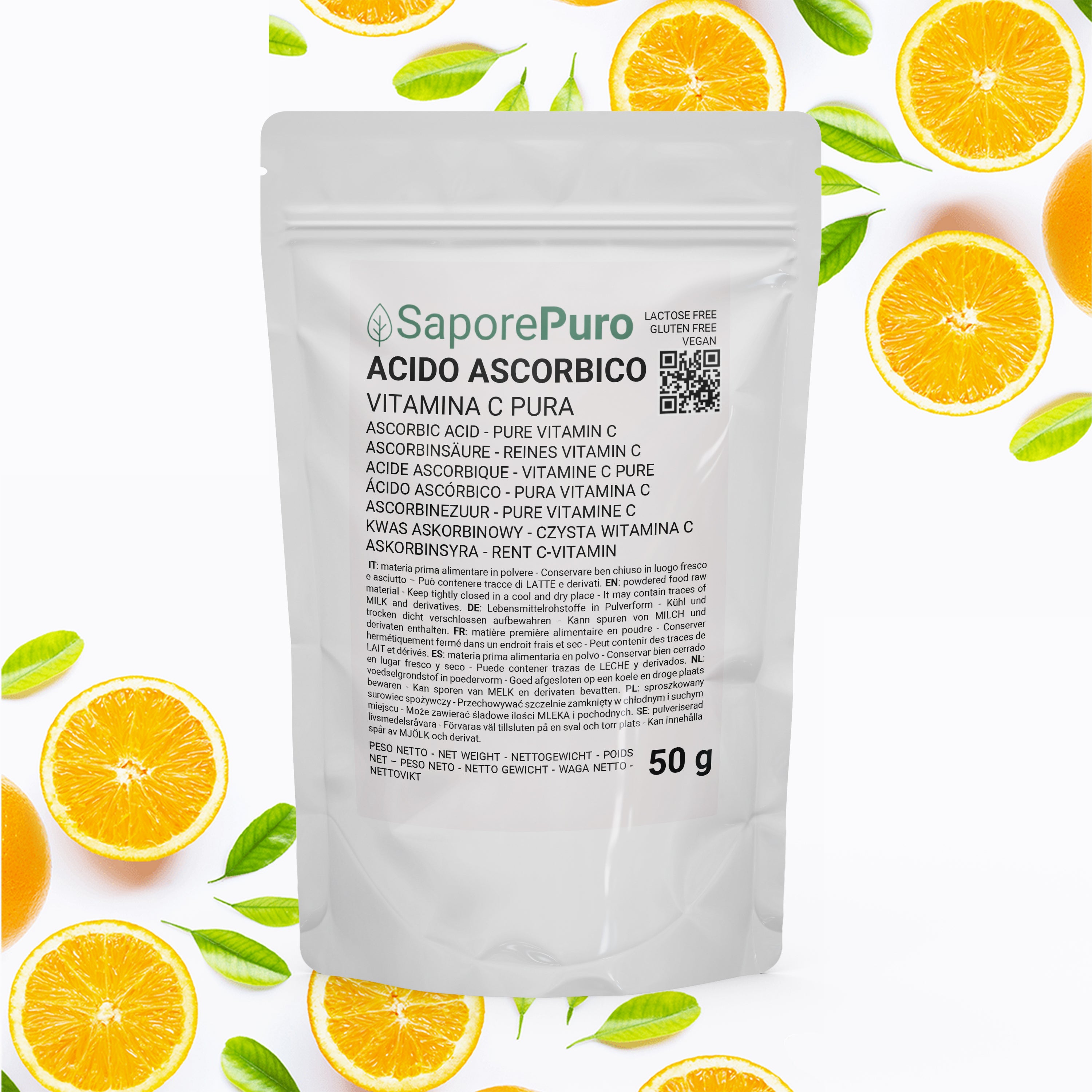 Ascorbinsäure (Vitamin C): Der essentielle Nährstoff für Ihre Rezepte! - (E300) - Verpackt in Italien - SaporePuro