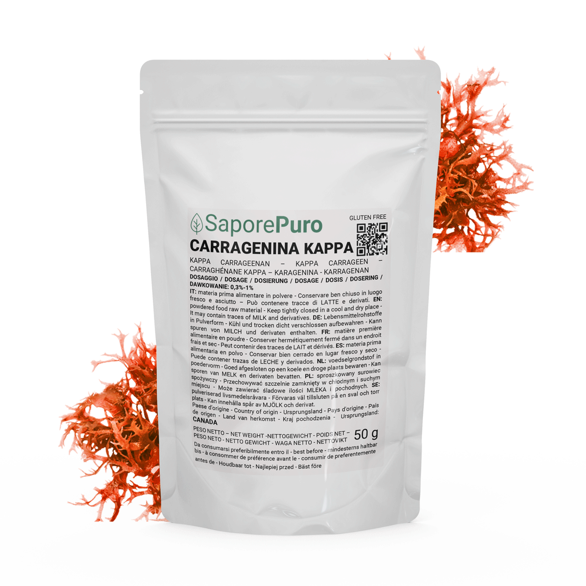 Carrageen Kappa (E407) - 50g - SaporePuro