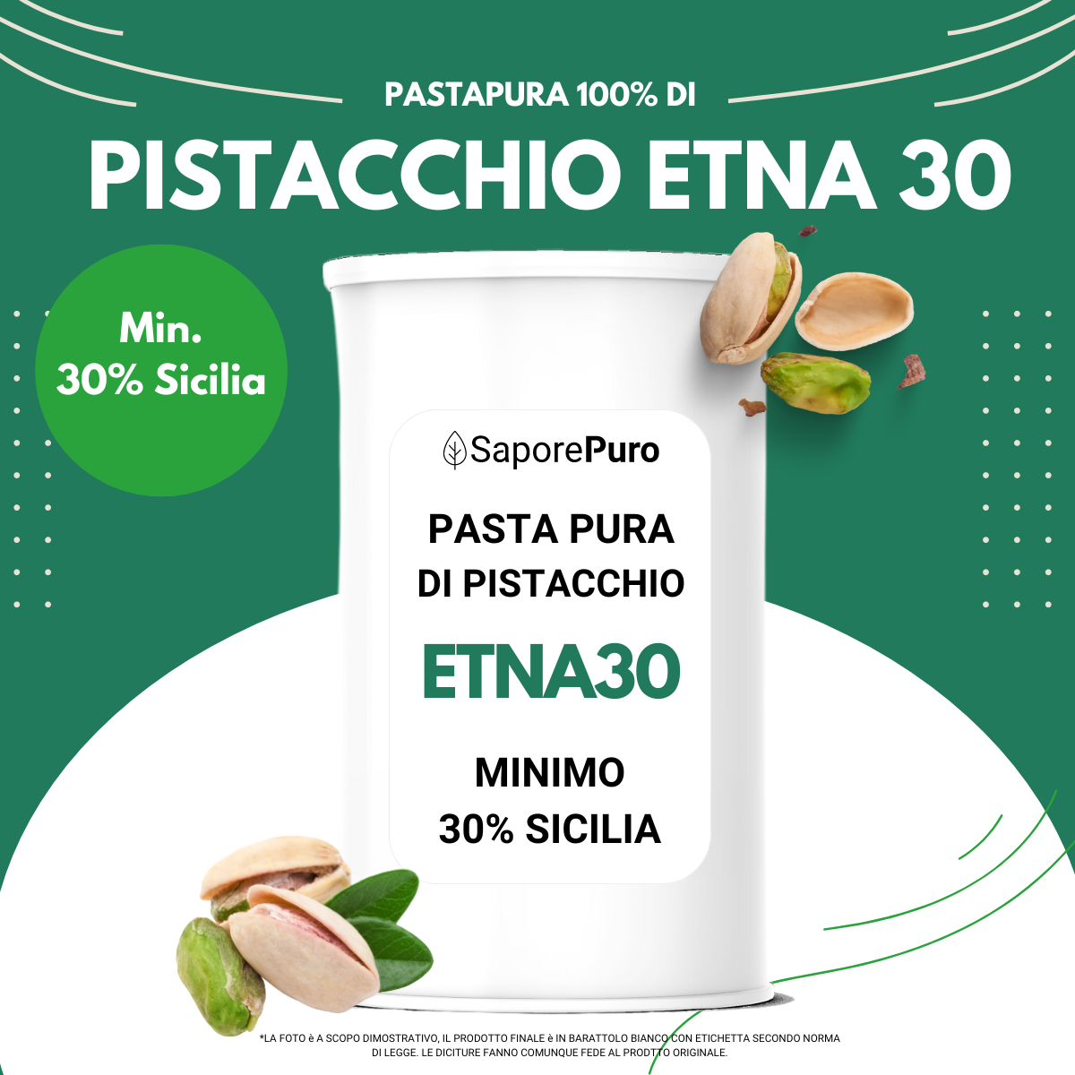 Etna30 Pistazienpaste - 1kg - 30% Sizilien - farblos - SaporePuro