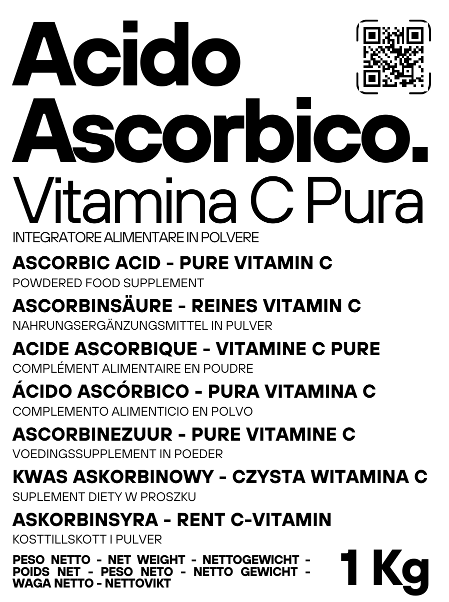 Ascorbic Acid - Pure Vitamin C : The Essential Nutrient for your recipes! - (E300) - Packaged in Italy - SaporePuro