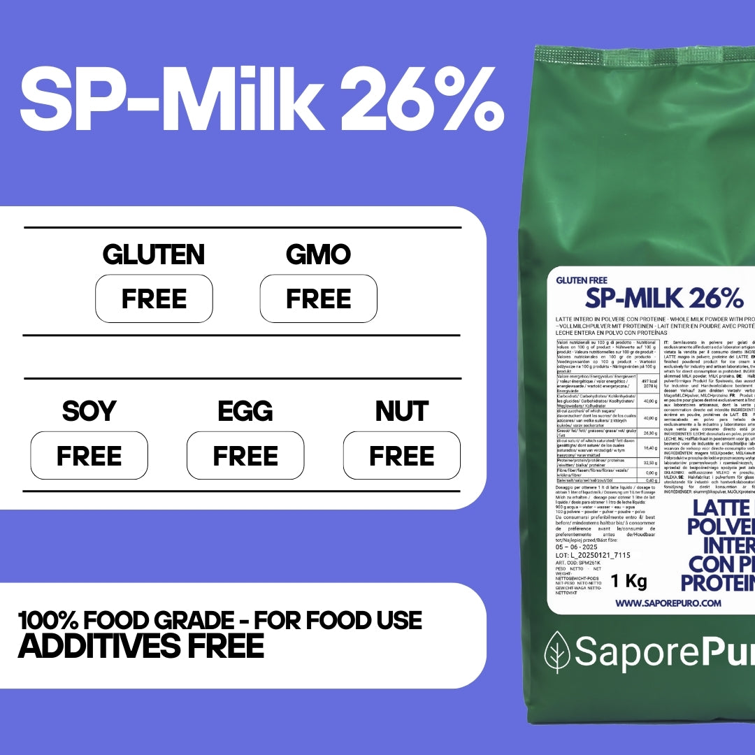 Whole Milk Powder with More Low-Fat or Whole Protein - Milk Powder Substitute for Ice Cream, Pastries and Other Uses - SP MILK - SaporePuro