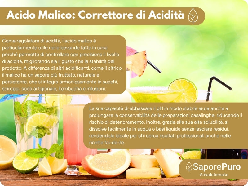 Malic Acid - 1kg - The Secret Ingredient for Your Perfect Cocktails - Food - against fatigue - for wine - Enology