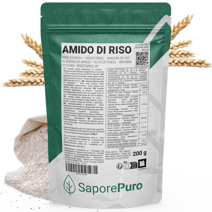 Rice Starch - 200gr - Native Starch 100% Origin Italy - SaporePuro