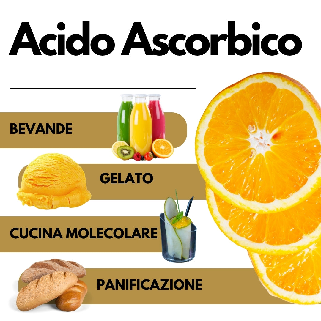 Ascorbic Acid - Pure Vitamin C : The Essential Nutrient for your recipes! - (E300) - Packaged in Italy